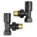 Комплект кранов Warm Well 1/2" black mat, угловой